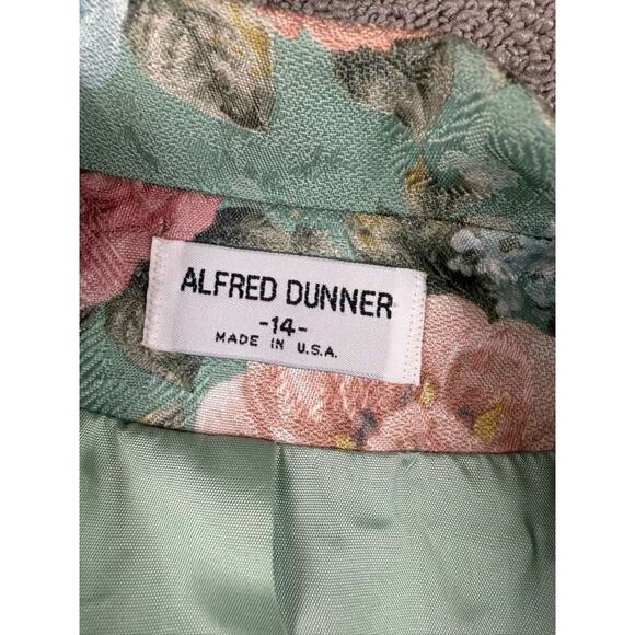 Alfred Dunner Women's 14 Floral Green Blazer Made In USA Pink Blue Roses - Picture 4 of 9